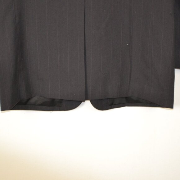 Peter Kent Pinstriped Mens Blazer Sport Jacket 3 Pockets Black Made In Italy - Picture 5 of 8